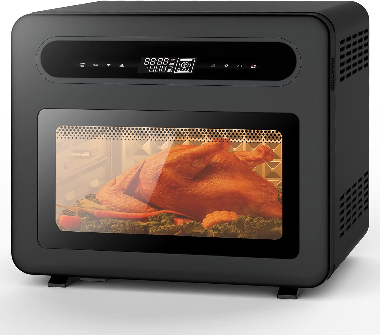 Geek Chef Steam Convection Countertop Oven 26 QT, Air Fryer Steam Combi Oven , 50 Preset Menu, Steam, Roast, Toast, Pizza, Dehydrate, Rotisserie, with Extra Large Capacity, Accessories Included, Precise Temperature Control, Bottom Steam Mode, ETL Cer
