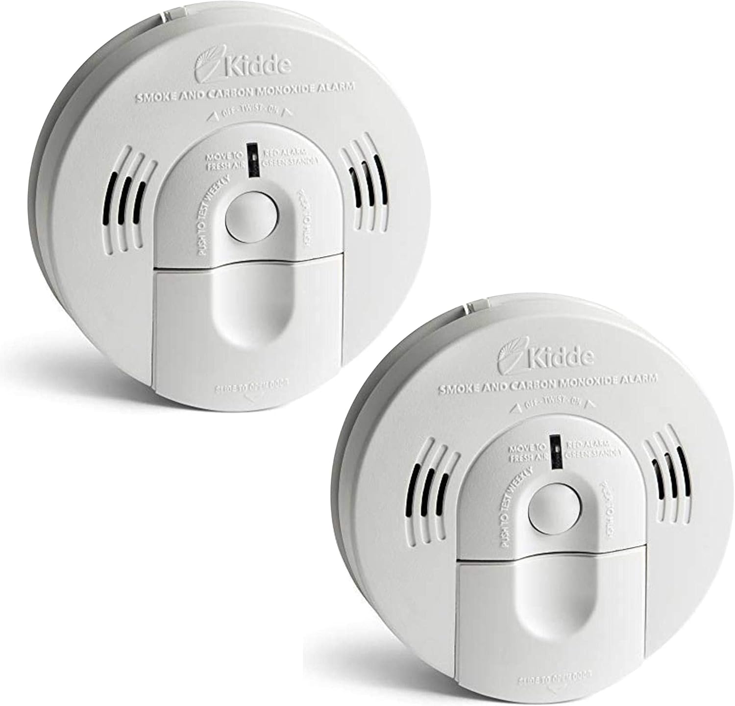 Kidde Smoke & Carbon Monoxide Detector, Hardwired, Interconnect Combination Smoke & CO Alarm with Battery Backup, Voice Alert, Pack of 2
