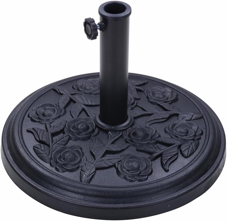 Yescom 18-inch 20-lbs Round Umbrella Base Heavy Stand Holder Fit for 8ft 9ft 10ft Patio Garden Umbrella Black