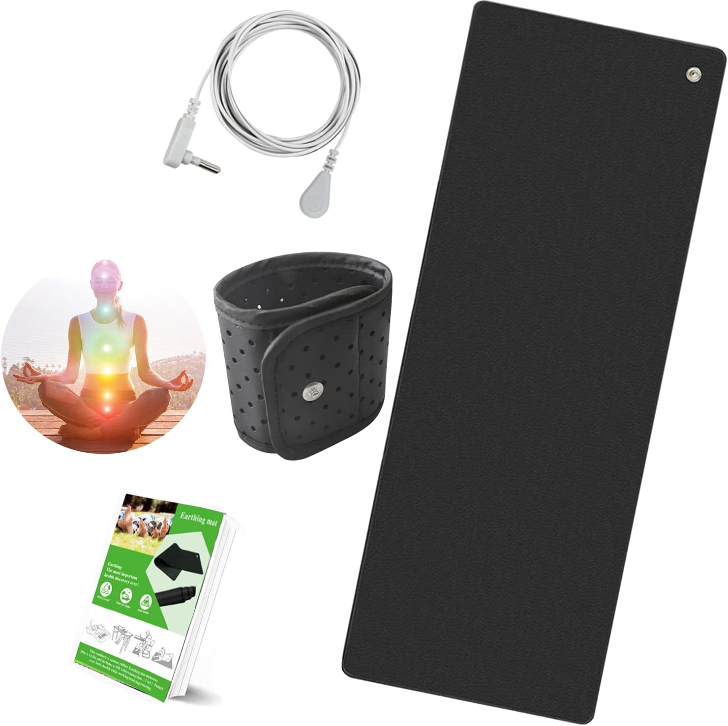 Doris Grounding Mat 39&rsquo;&rsquo; x 11.8&rsquo;&rsquo; Grounding Pad, Universal Grounding Mats Kit Improves Sleep, Reduces Inflammation, Pain, and Help with Anxiety, Black, Large