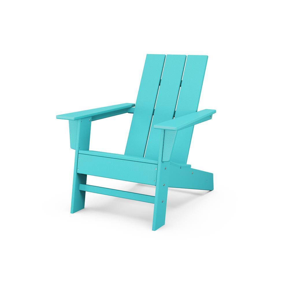 POLYWOOD Grant Park Aruba Modern Plastic Outdoor Patio Adirondack Chair