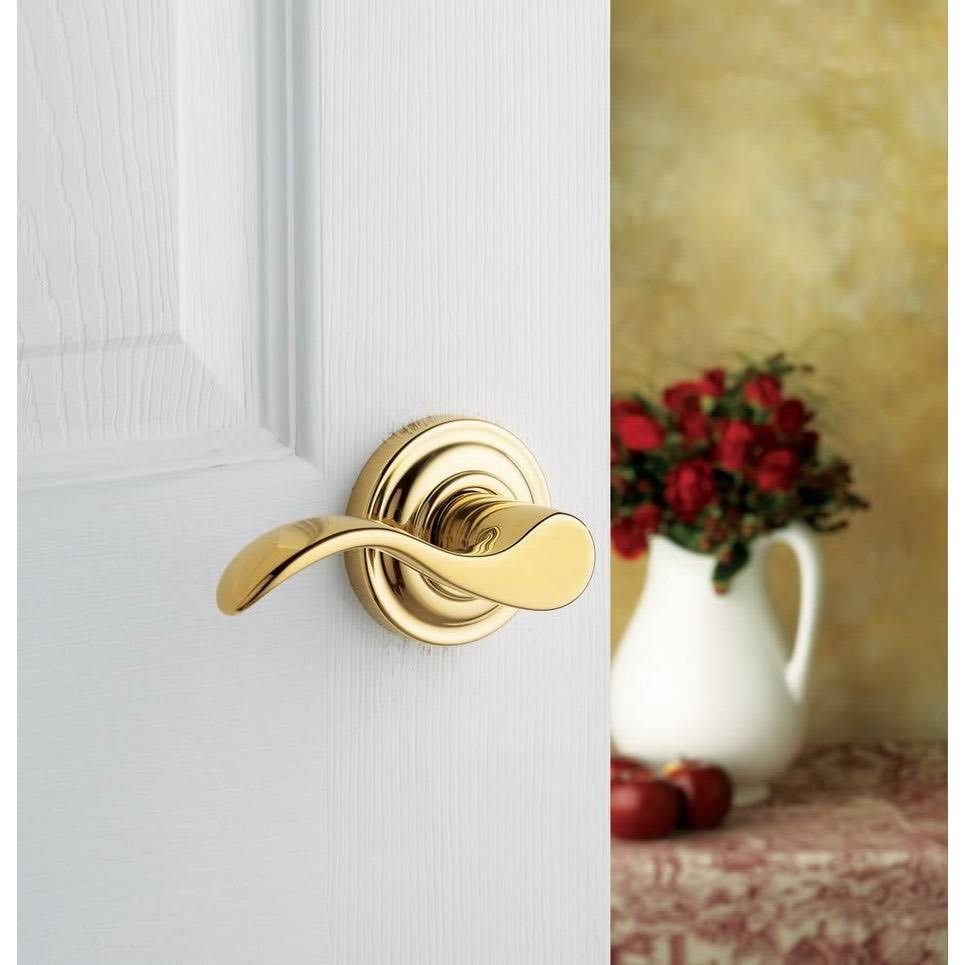 Baldwin 5455V190RMR Individual Wave Estate Lever Without Rosettes, Satin Black