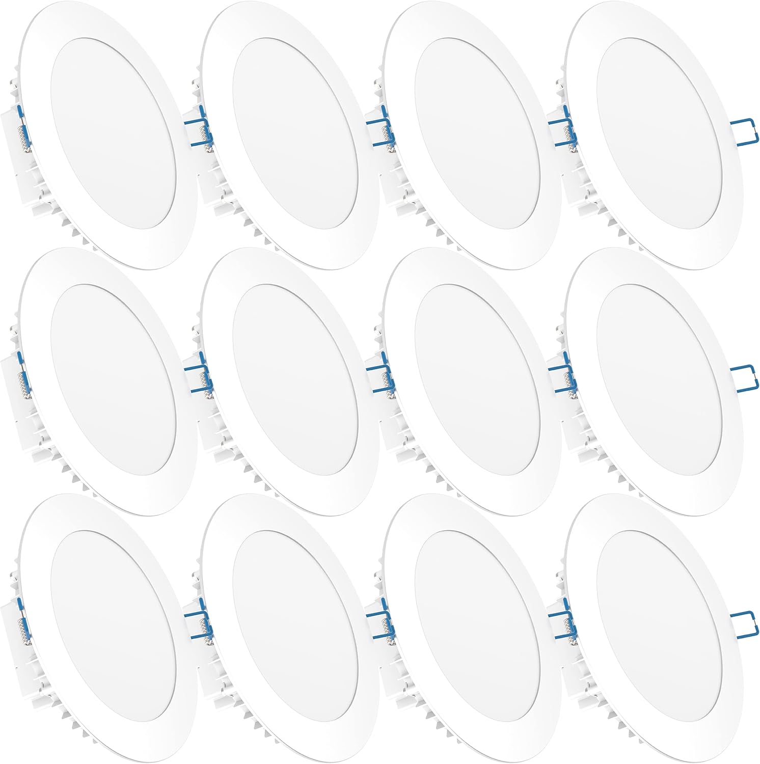 Sunco Lighting 12 Pack 4 Inch Slim LED Downlight, Integrated Junction Box,10W=60W, 650 LM, Dimmable, 4000K Cool White, Recessed Jbox Fixture, IC Rated, Simple Retrofit Installation - ETL & Energy Star