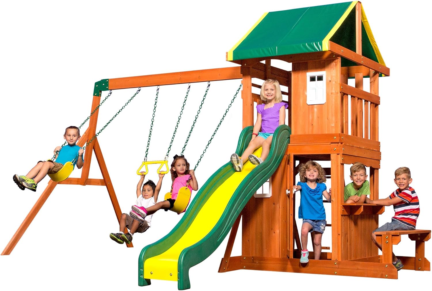Backyard Discovery Oakmont All Cedar Wood Playset Swing Set