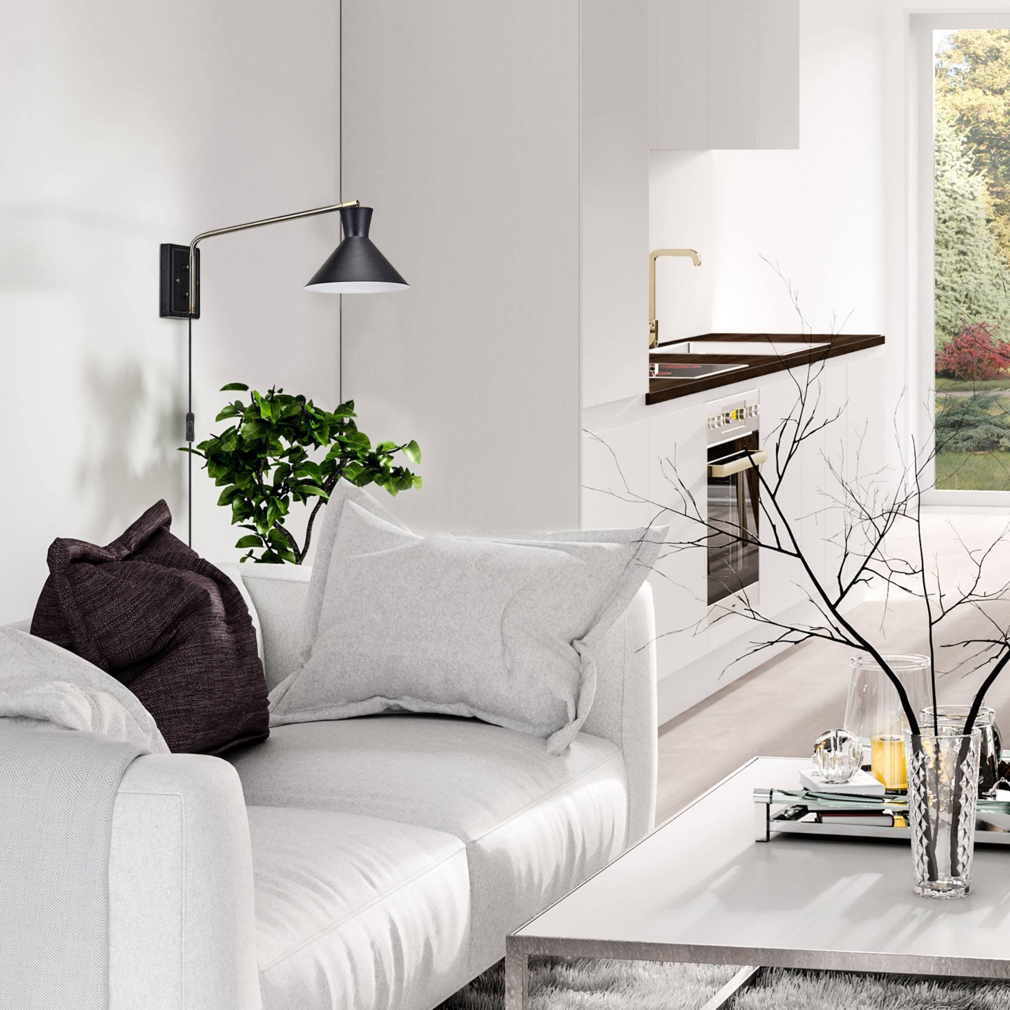 Globe Electric 51428 Waldwick 10 inch Tall LED Wall Sconce, Black