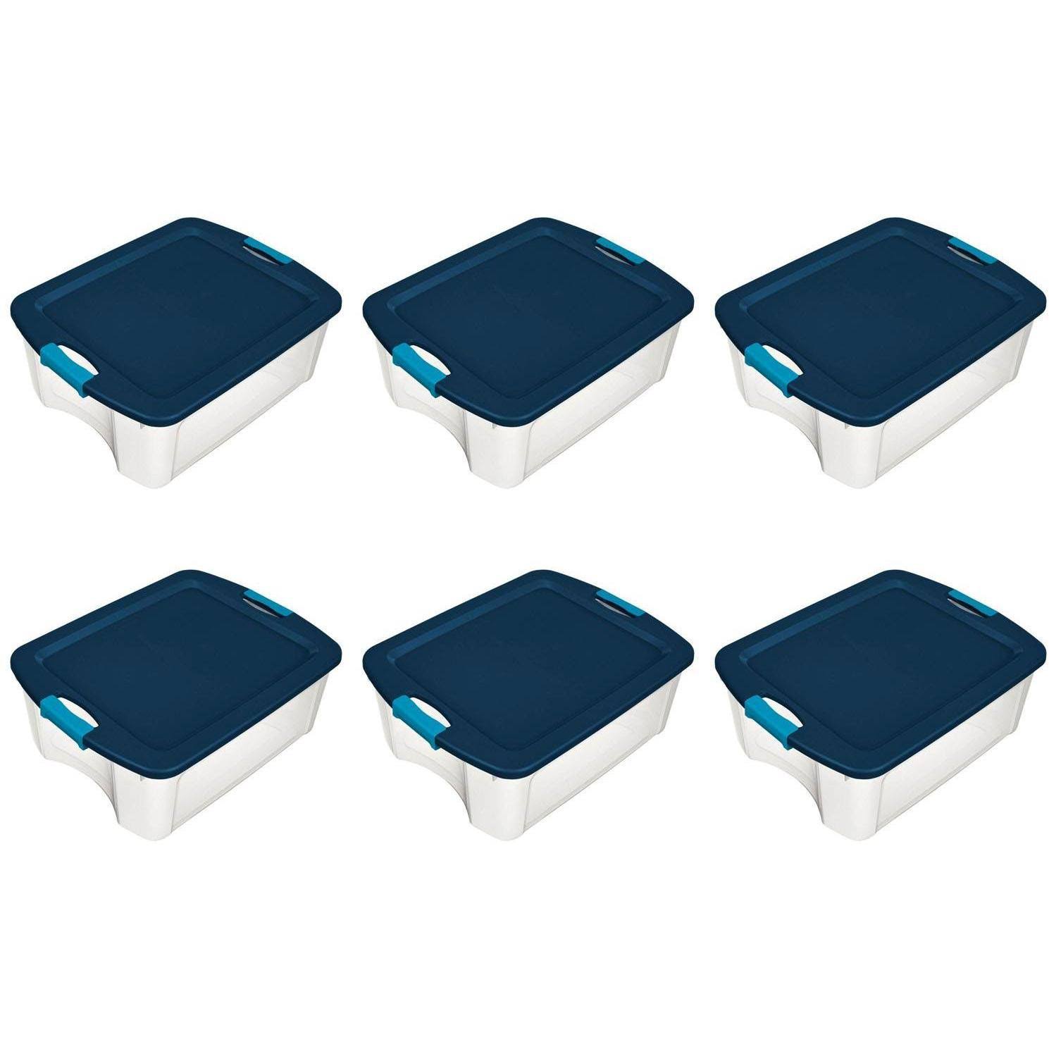 Sterilite 18 Gallon Latch and Carry Storage Tote Containers (6 Pack)