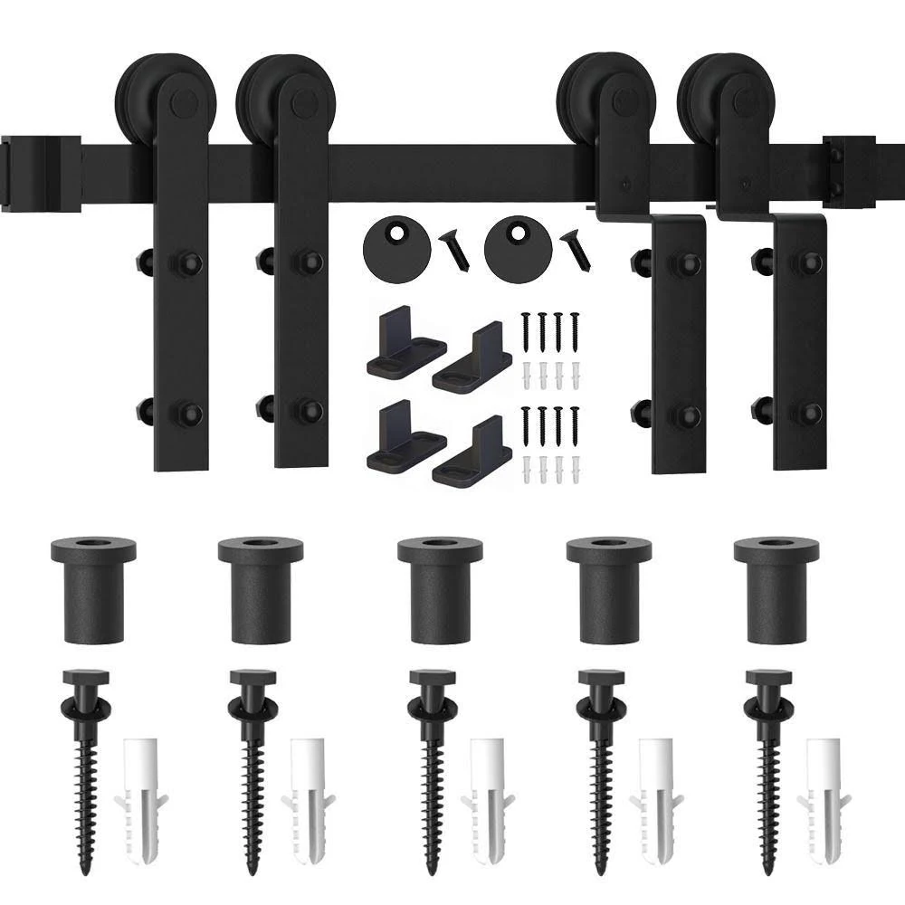 Sliding Single Bypass Double Door Barn Door Hardware Kit winsoon Track Length: 72 in.