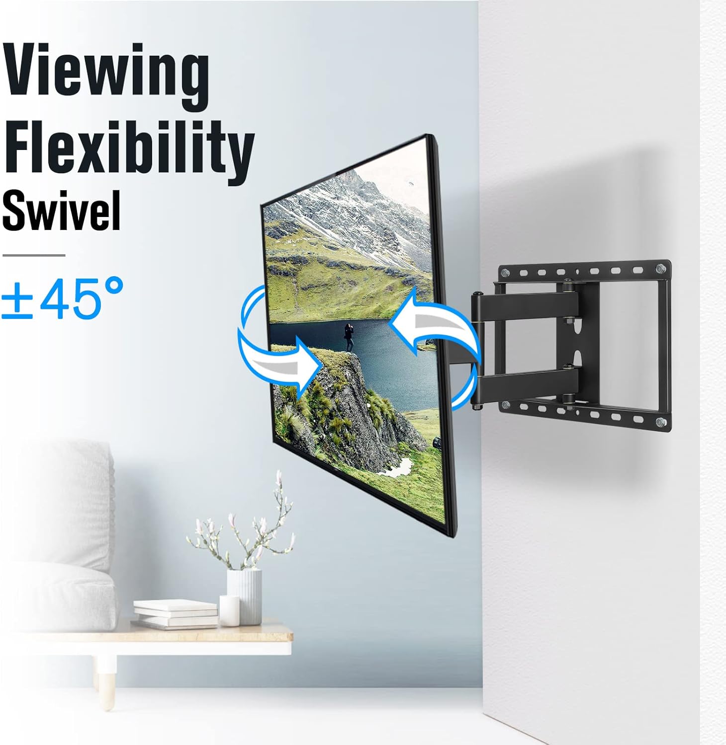 Mounting Dream Full Motion TV Wall Mount TV Bracket for Most 42-70 Inch TVs, Heavy Duty Design - TV Mount Up to 600mm VESA with 14.8