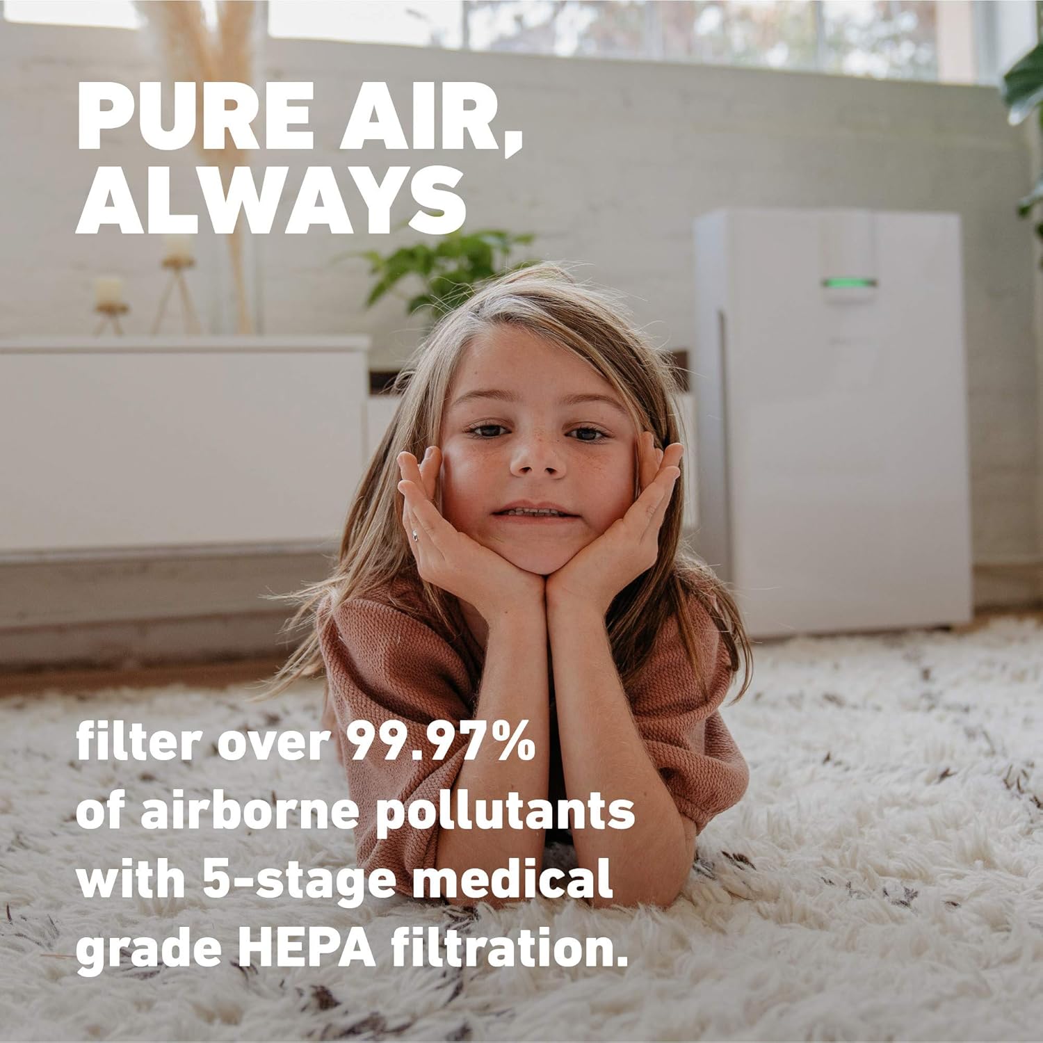 HATHASPACE Smart True HEPA Air Purifier 2.0 for Extra-Large Rooms with Medical Grade H13 HEPA Filter, 5-in-1 Home Air Cleaner for Allergies, Dust, Pets, Pollen, Smoke, Odors 1500+ Sq Ft - HSP002