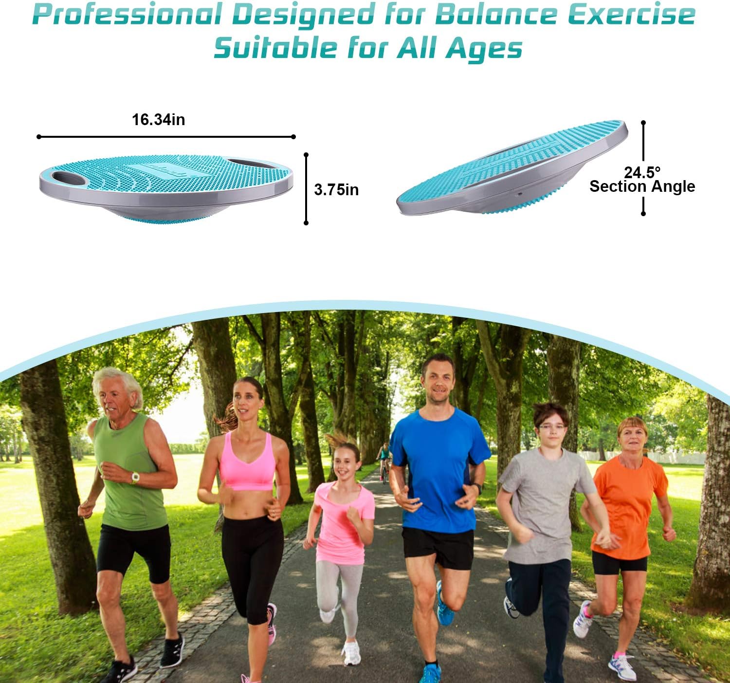 NALANDA Wobble Balance Board, Core Trainer for Balance Training and Exercising, Healthy Material Non-Skid TPE Bump Surface, Stability Board for Kids and Adults Pack of 2