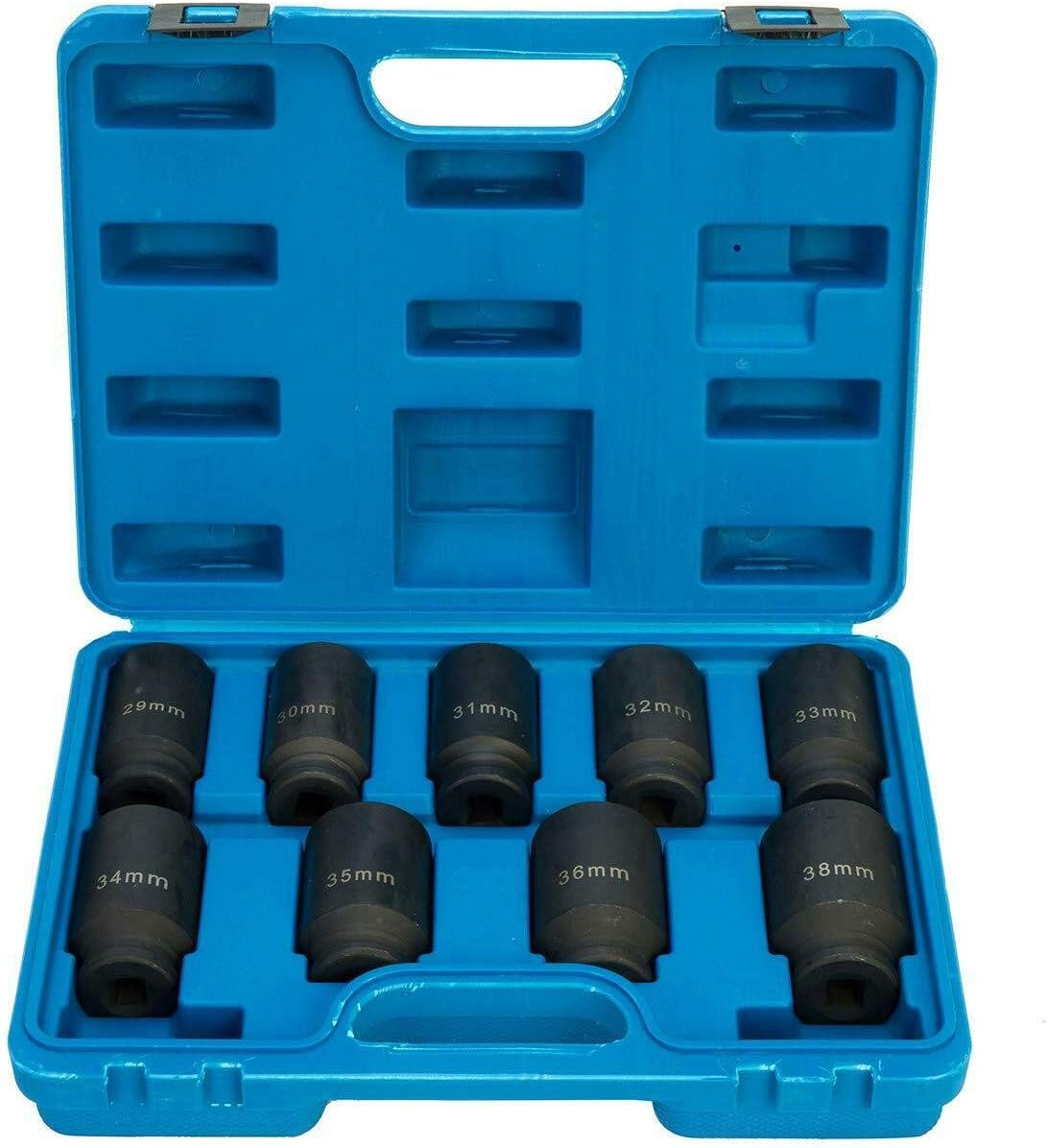 8MILELAKE Axle Nut Impact Sockets Set 9pcs Front and Back Wheel Driver Sockets 1/2 inches Drive