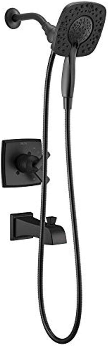 DELTA T17464-BL-I Ashlyn Monitor 17 Series Trim with In2ition Two-in-One Shower Tub & Shower, Without Rough, Matte Black