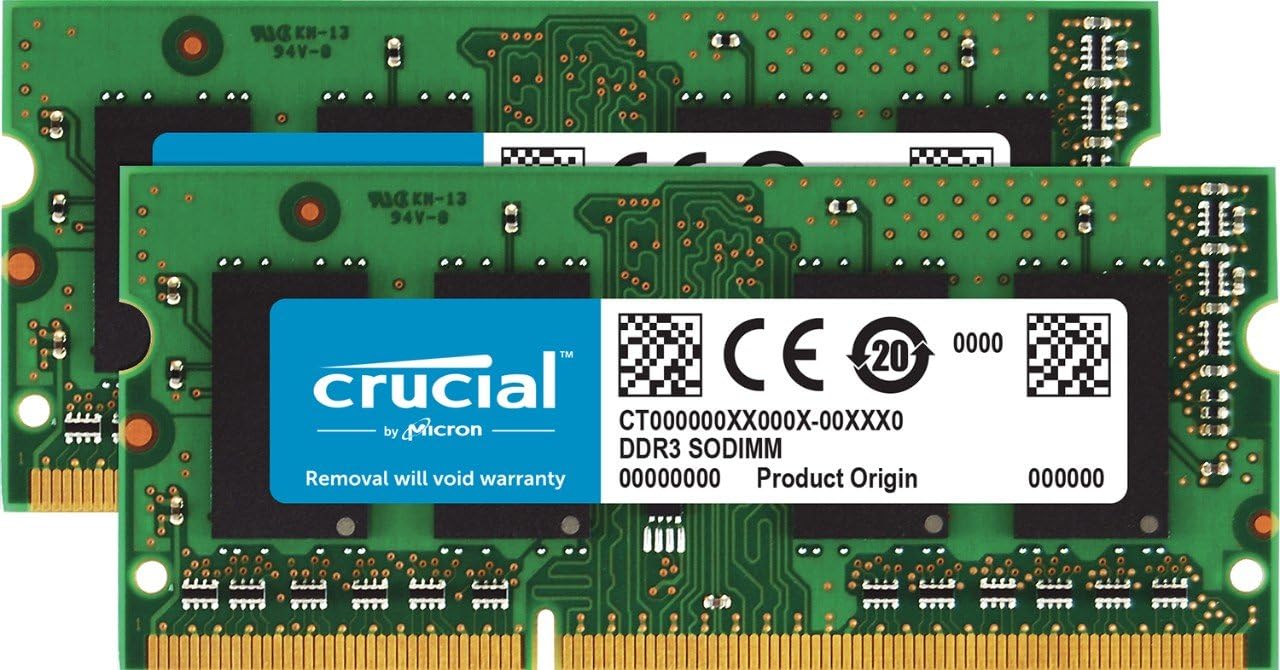 Crucial RAM 8GB Kit (2x4GB) DDR3 1600 MHz CL11 Laptop Memory CT2KIT51264BF160B Pack of 2