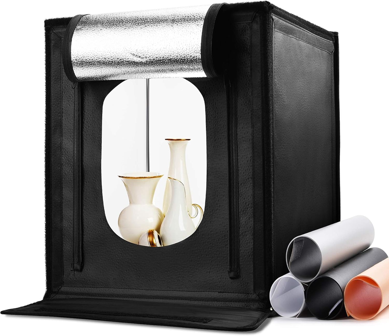 Zecti Mini Photo Studio Light Box, 40cm x 40cm/16 x 16 Inch Photo Shooting Tent kit, Light Tent with 4 Kinds Color Backdrop for Smartphone and DSLR Photo Tent for Photography (16x16x16) Pack of 2