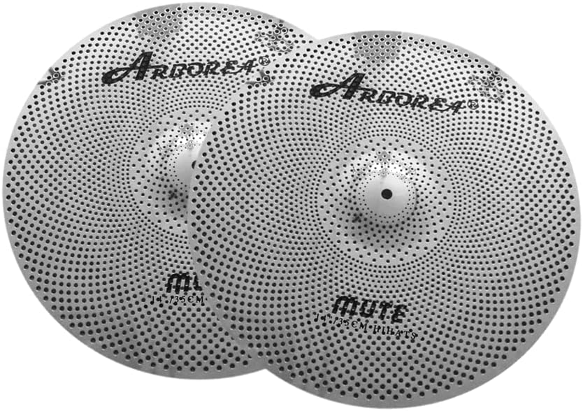 Arborea Mute Cymbal Set Bright Silver Low Volume Cymbal Pack Cymbal set 14'hi-hat+16