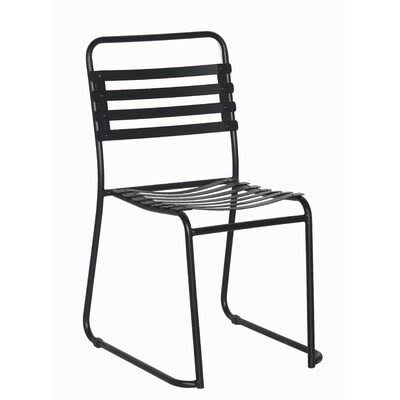 Oneman Metal Stacking Patio Dining Chair Winston Porter Color: Frosted Black