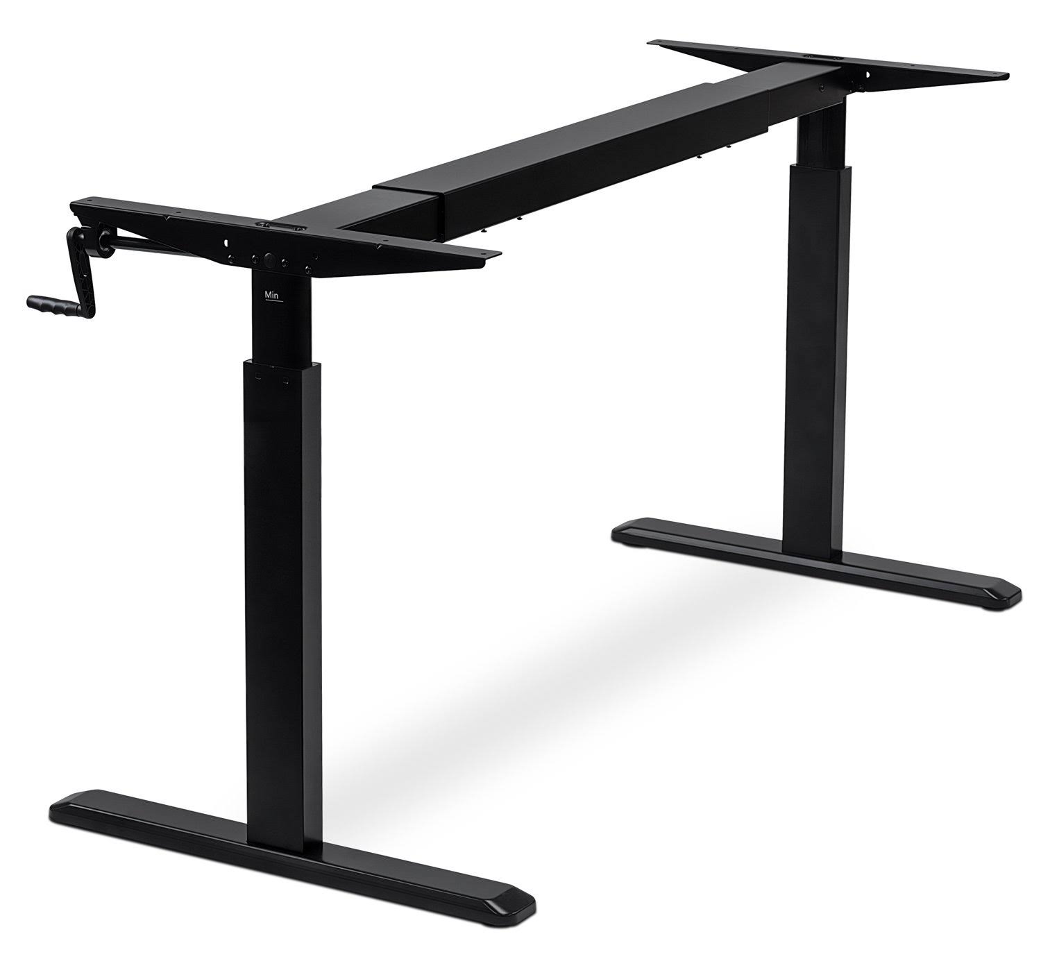 Mount-It! Stand Up Desk with Manual Crank, Frame Only, Height Adjustable Sit-Stand, Standing Ergonomic, Black