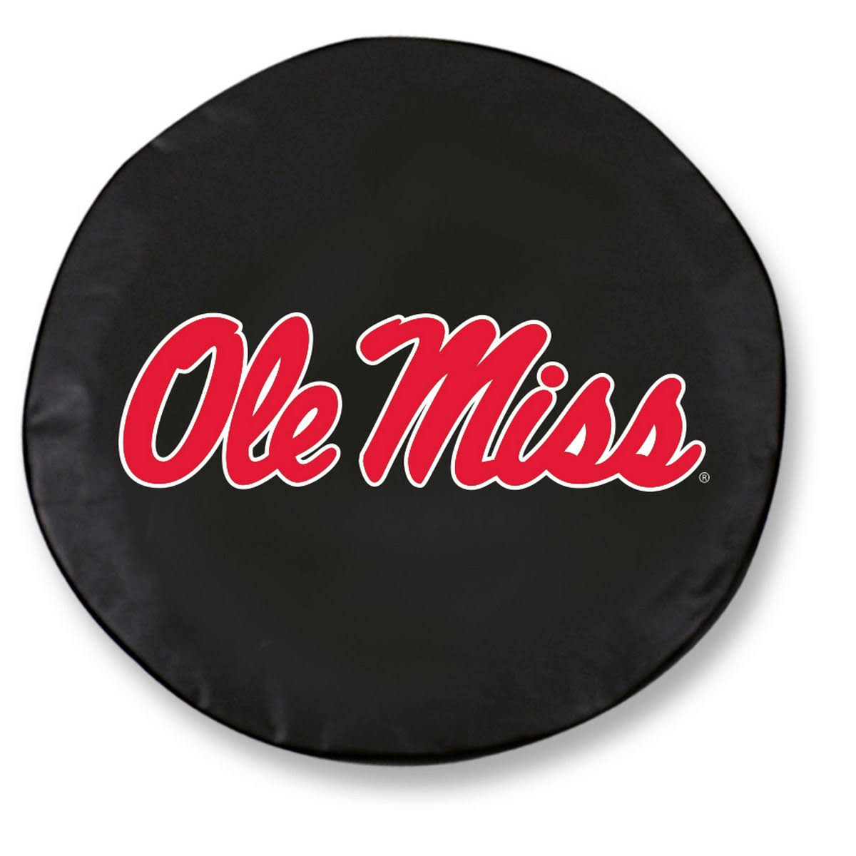 Ole Miss Rebels HBS Black Vinyl Fitted Spare Car Tire Cover (21 1/2x22 x 8x22)