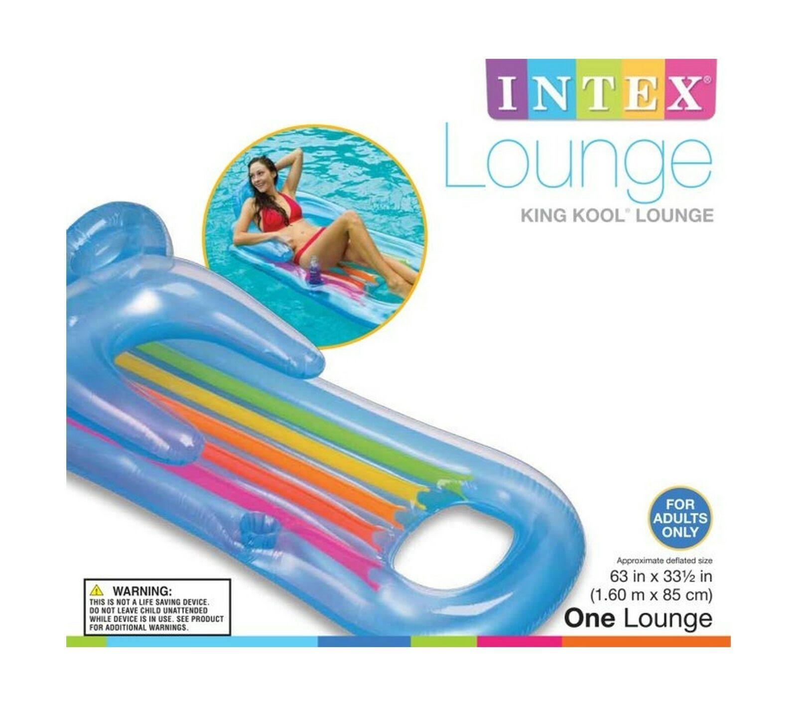 Intex King Kool Lounge Inflatable Swimming Pool Lounger with Headrest (4 Pack)