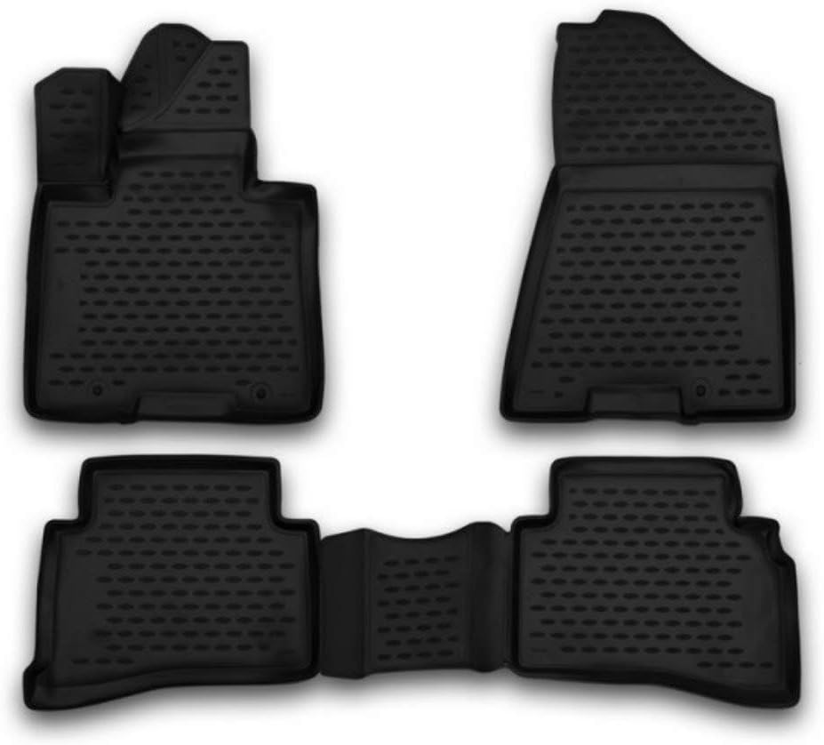 2015-2021 Hyundai Tucson / 2017-2021 Kia Sportage Floor Mats 2 Row Liner Set 3D Custom Fit (Black)