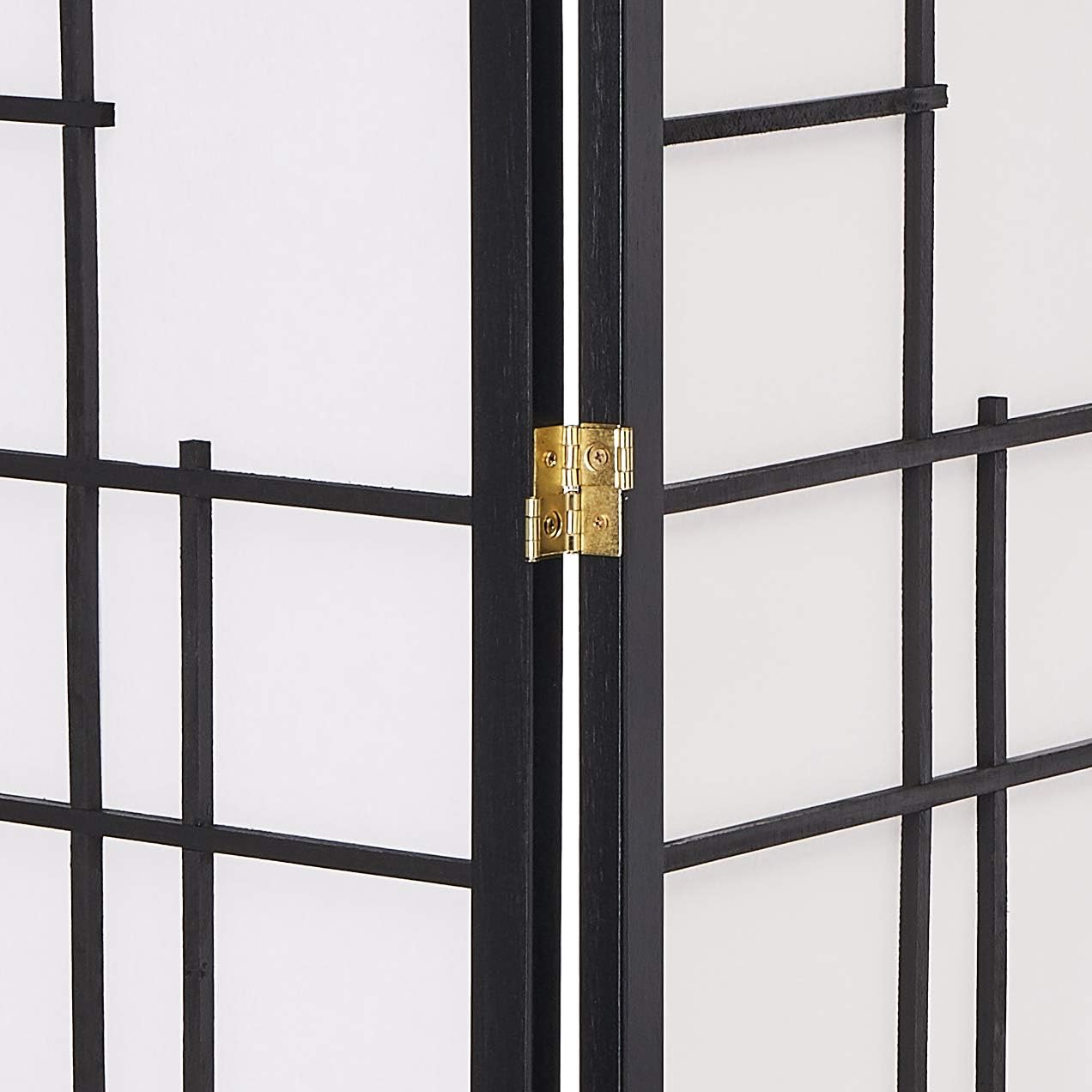 Oriental Furniture 4 ft. Tall Eudes Shoji Screen - Black - 5 Panels