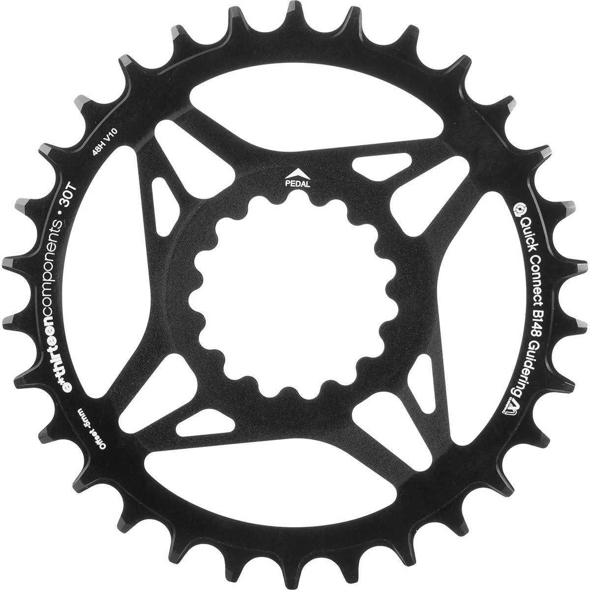 e*thirteen Components Direct Mount M Profile Guide Ring - Boost Black, 30T