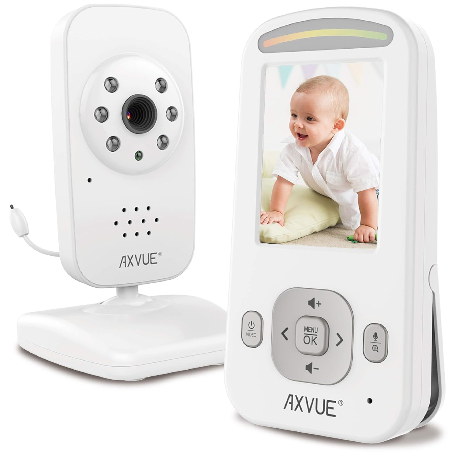 Video Baby Monitor, Fabulous Vertical Screen, Slim-Designed Handheld, Extra Long Range, Secure Wireless Technology, Camera Built-in Auto Night Vision, Temperature Alert Pack of 2