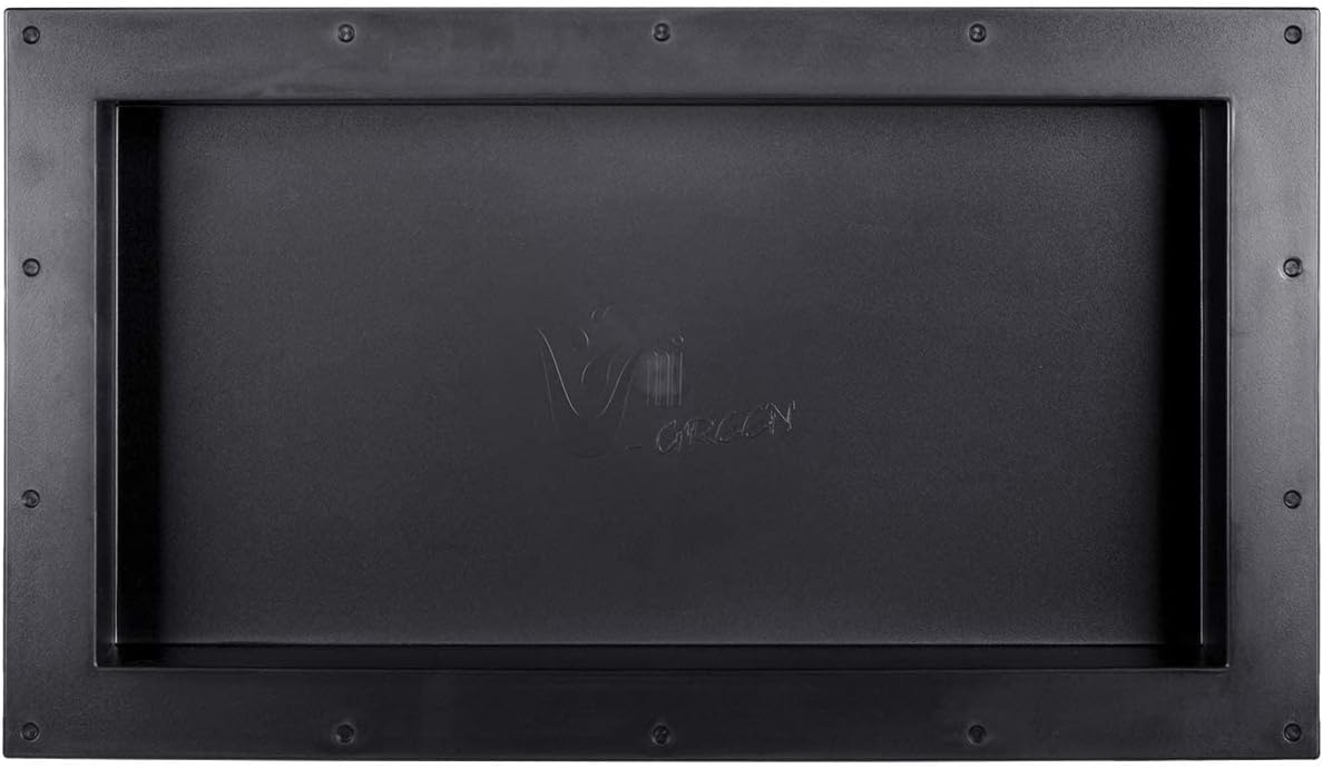 Uni-Green Recessed Shower Niche -Black, Easy Installation Flapped Over Thin Flange Shower Shelf Insert (16x28