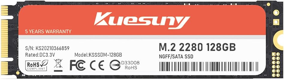 Kuesuny 128GB 3D NAND SATA III Internal Solid State Drive SSD - 6 Gb/s, M.2 2280, Up to 560 MB/s Pack of 2