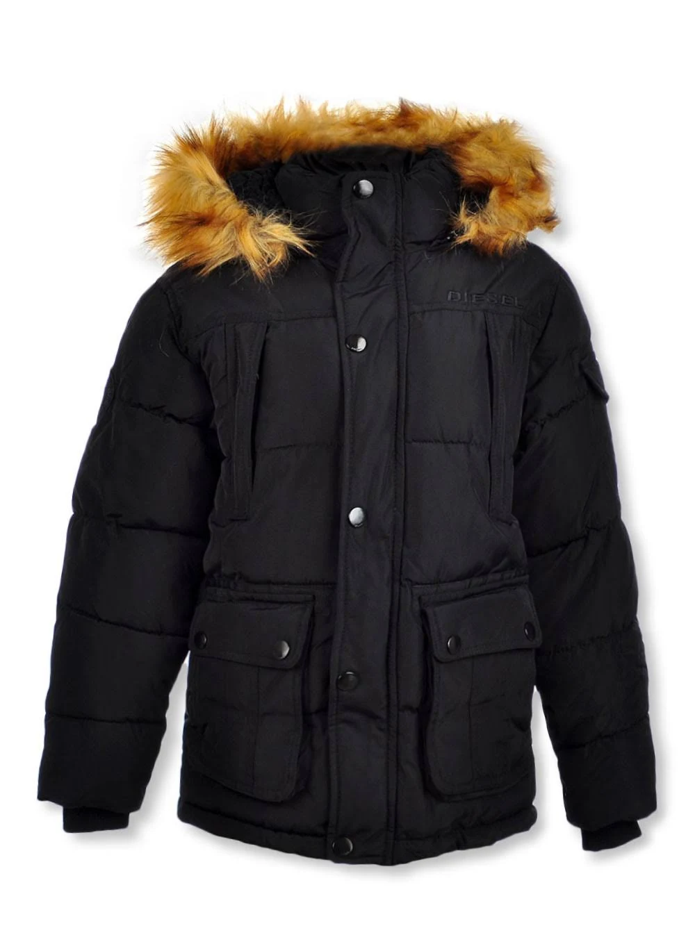 Diesel Boys& Quad Pocket Insulated Parka - Black, 14-16