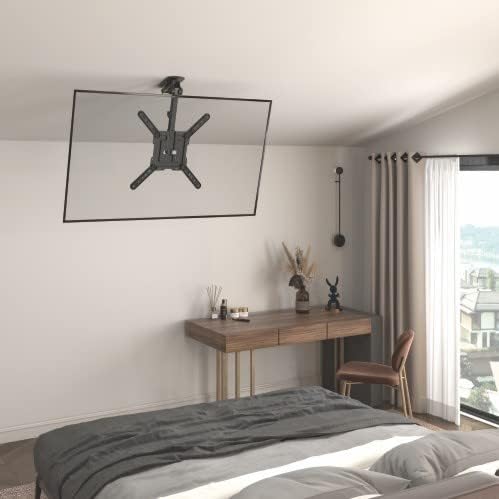 Mount Plus CM344 Flip Down TV and Monitor Roof Ceiling Mount | Fits Flat TV 23 to 55 Inches | VESA Compatible 200x200, 400x400 | Height Adjustable | Pitched Roof Pack of 2