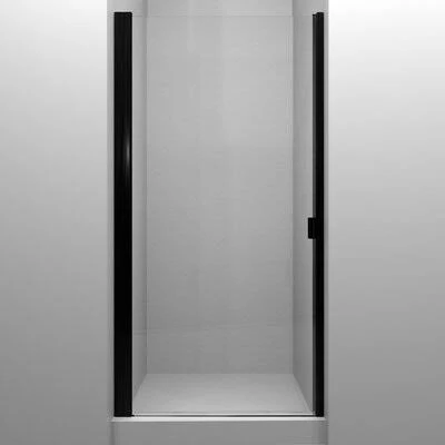 Arizona Shower Door R3666MBCL RD Swinging 36x22 x 66x22 Hinged Semi-Frameless Shower Door Finish: Matte Black, Glass Type: Clear