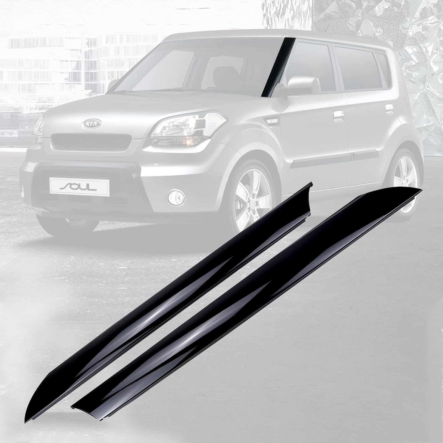 USTAR Windshield Pillar Trim Panel Molding Compatible with Kia Soul 2010 2011 2012 2013 Replaces 861802K500 861702K500 (A-Pillar Pack, Gloss Black) Pack of 2