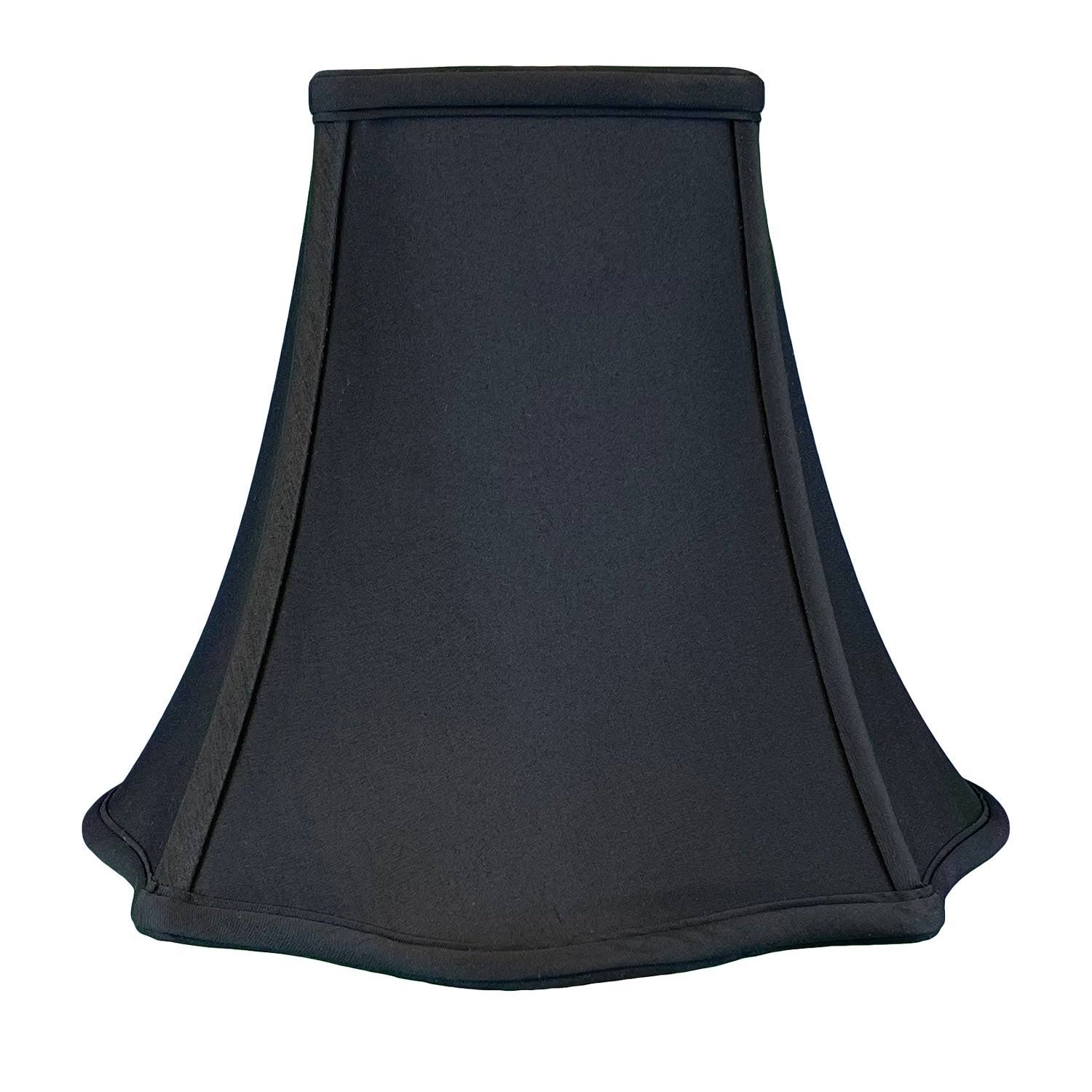 Royal Designs Fancy Square Bell Basic Lamp Shade, Black, 7x16x12.75 - Single
