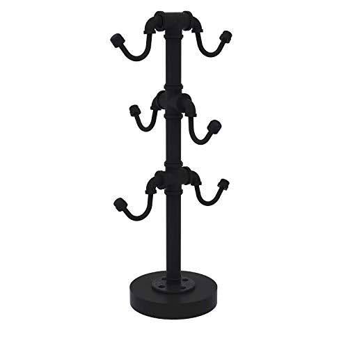 Allied Brass Pipeline Collection Countertop 6 Coffee Mug Holder - Matte Black