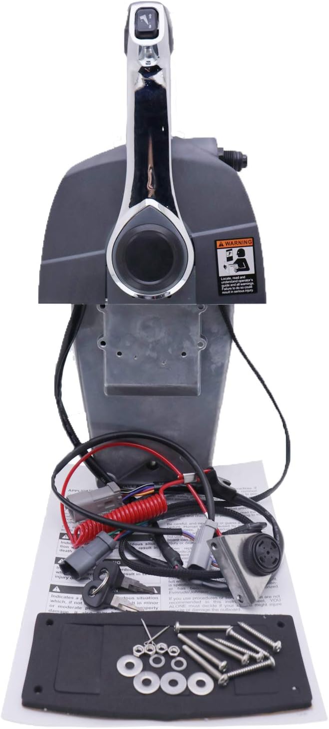 Yixin Single Lever Binnacle Remote Control with Key Switch 5006186 Fits for OEM BRP Johnson Evinrude Outboard Boat Top Mount