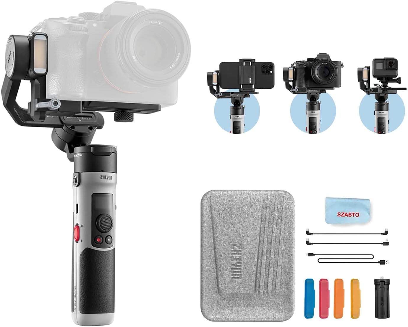 Zhi yun Crane M2S Handheld 3-Axis Gimbal with Integrated 0.66