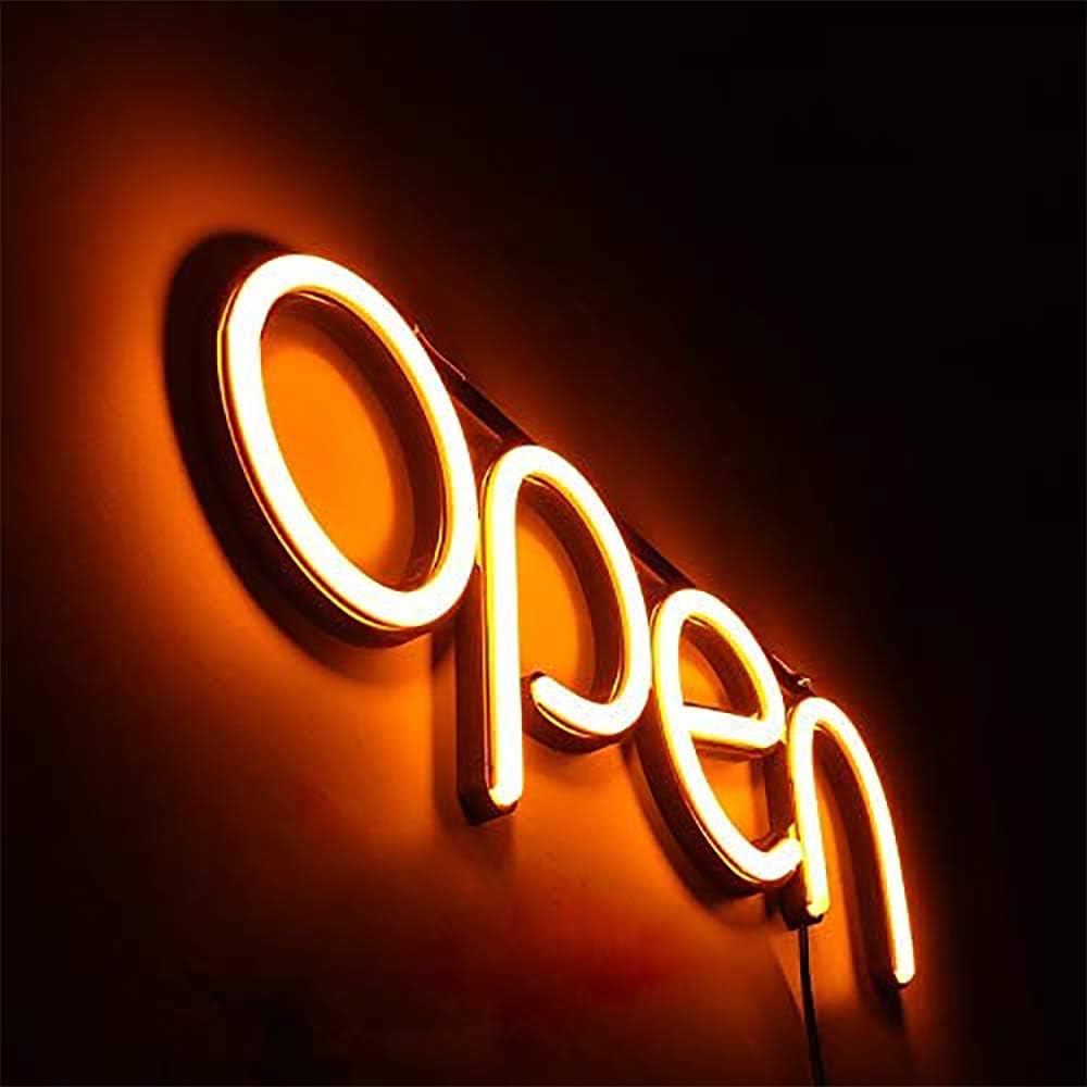 LED Open Sign,16x6 inch Open Sign for Business ,With multiple flashing modes , Ideal for Restaurant, Bar, Salon and More,24V/1A Power Supply，with Open/Close Sign (red blue green Orange) Pack of 2