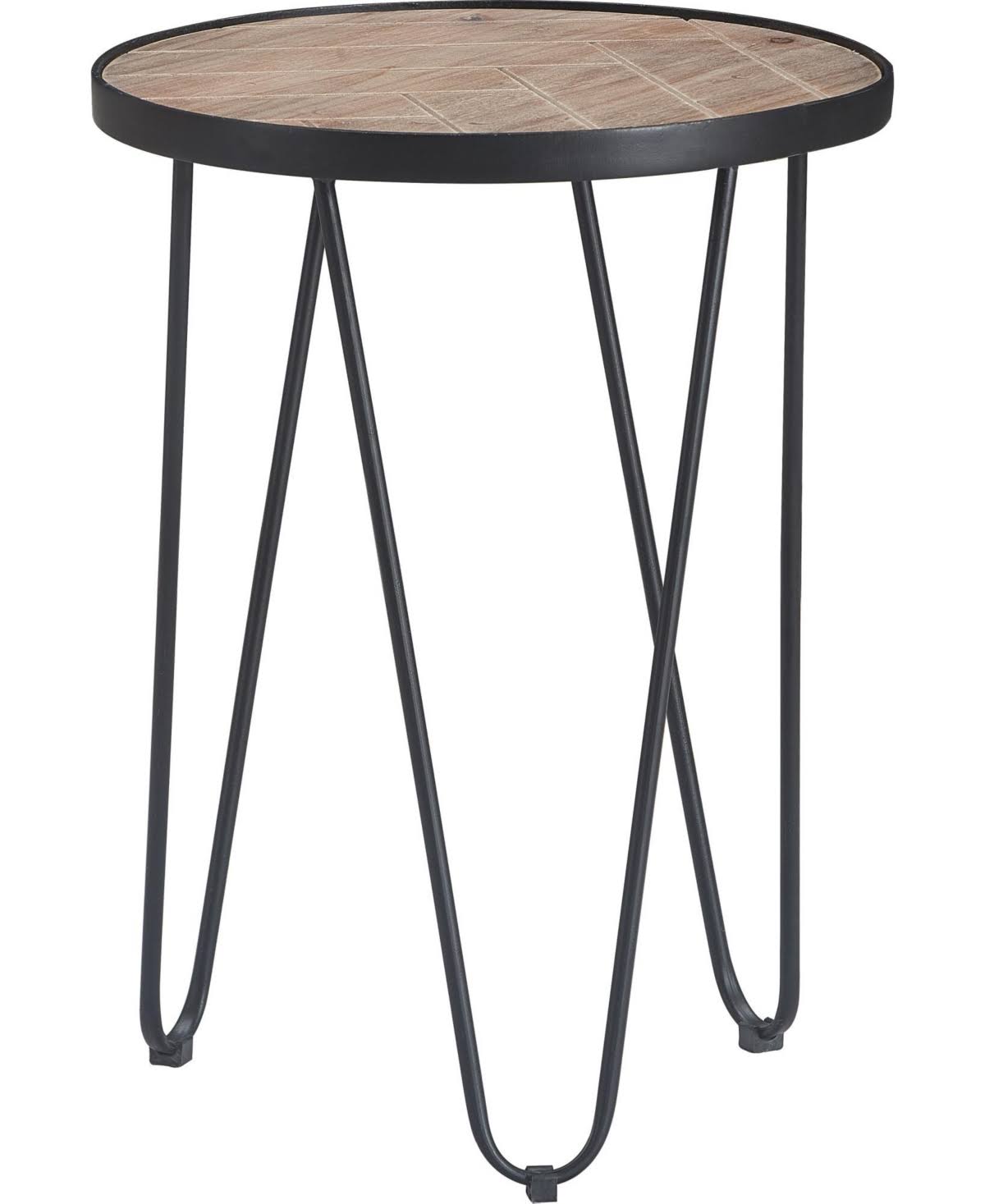 ClickDecor Farmhouse Side Table Wood and Black Metal