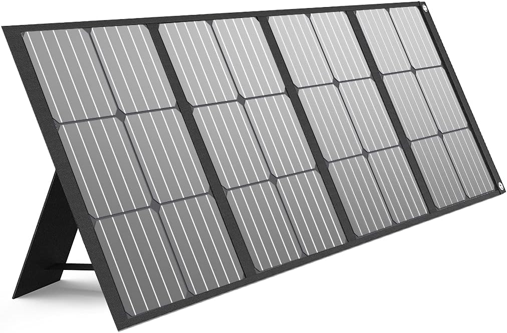 BALDR 120W Portable Solar Panel for Jackery/ECOFLOW/Flashfish/ROCKPALS Power Station Generator, Foldable Solar Cell Charger with 2 USB Ports & 18V DC Output for RV Boat Car