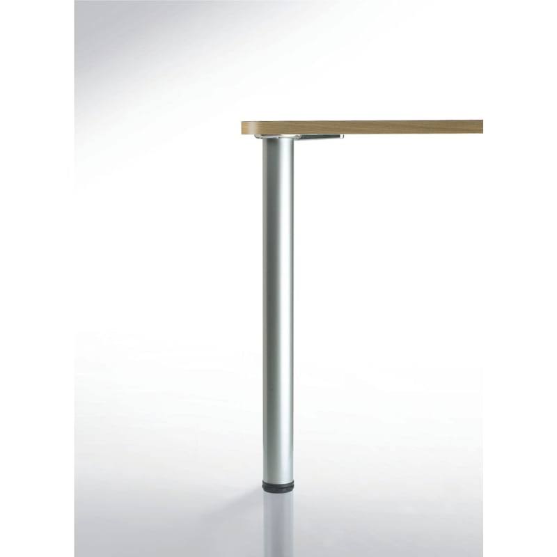 Richelieu 615710 27-1/2x22 Tall Round Metal Table Leg with Adjustable Height - Pac Brushed Nickel
