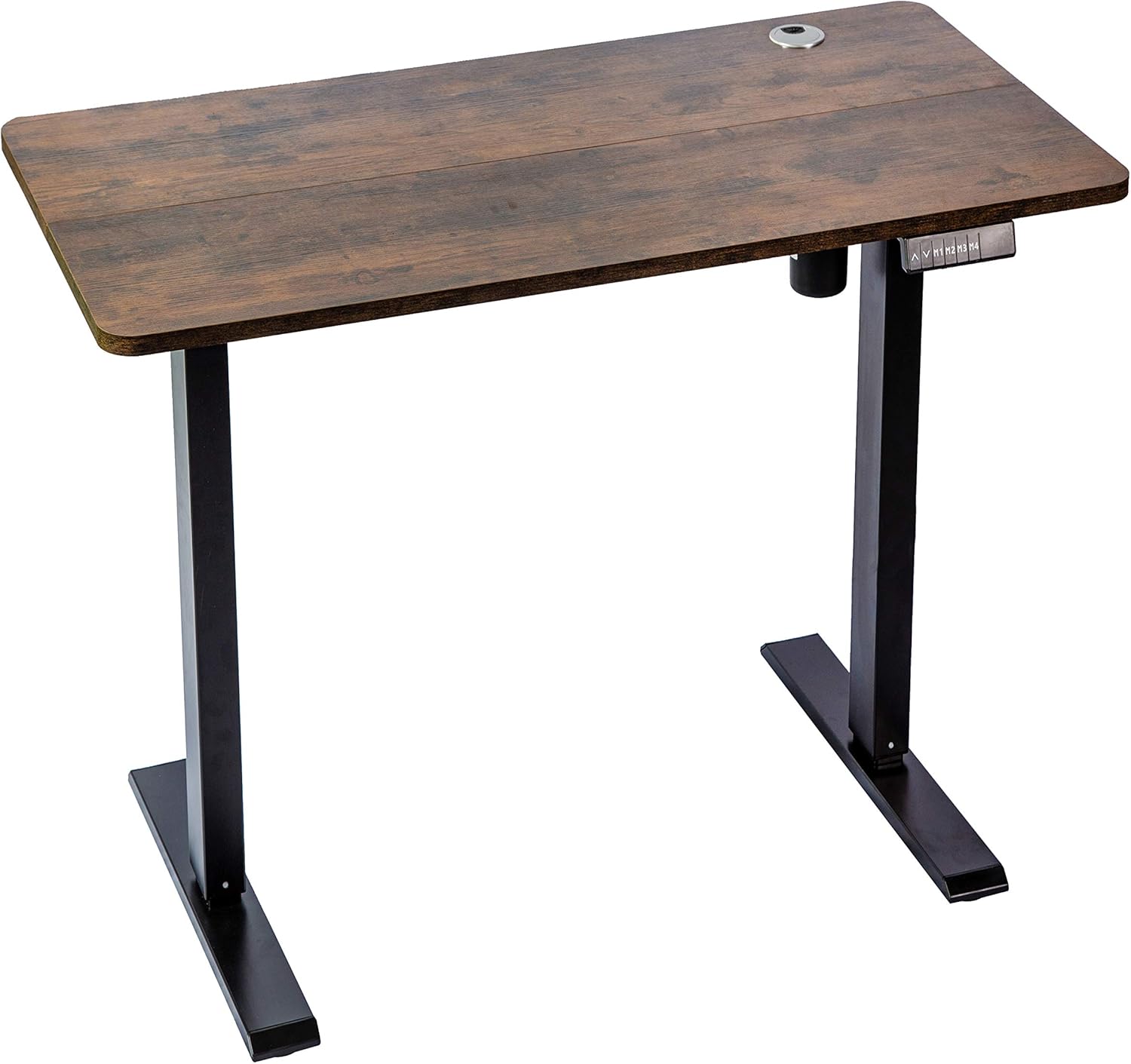 Egresel Electric Height Adjustable Standing Desk Sit to Stand Computer Desk Office Computer Rising Desks with Smart Memory Present 55 x 24 Inches Black Vintage Wood Grain