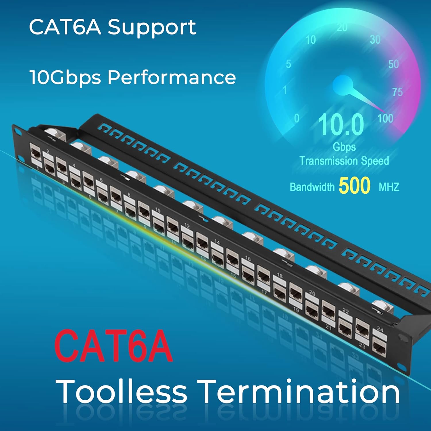 Patch Panel 24 Port Cat6A with Inline Keystone Zinc 10G, Rapink Coupler Patch Panel STP Shielded 19 Inch with Removable Back Bar, 1U Network Patch Panel for Cat7, Cat6, Cat6A, Cat5e, Cat5 Cabling Pack of 2