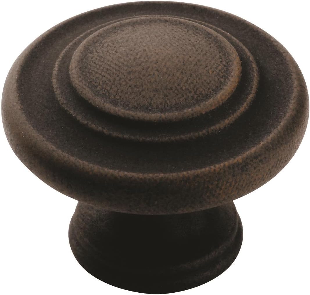 Allison by Amerock Inspirations Cabinet Knob | 1-5/16 in (33 mm) Diameter | Antique Rust | 10 Pack Pack of 2