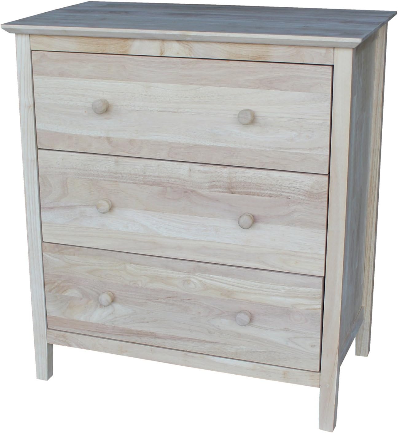 International Concepts Chest with 3 Drawers, Unfinished & Accent Table, 14 L x 16 W x 20 H inches, Unfinished