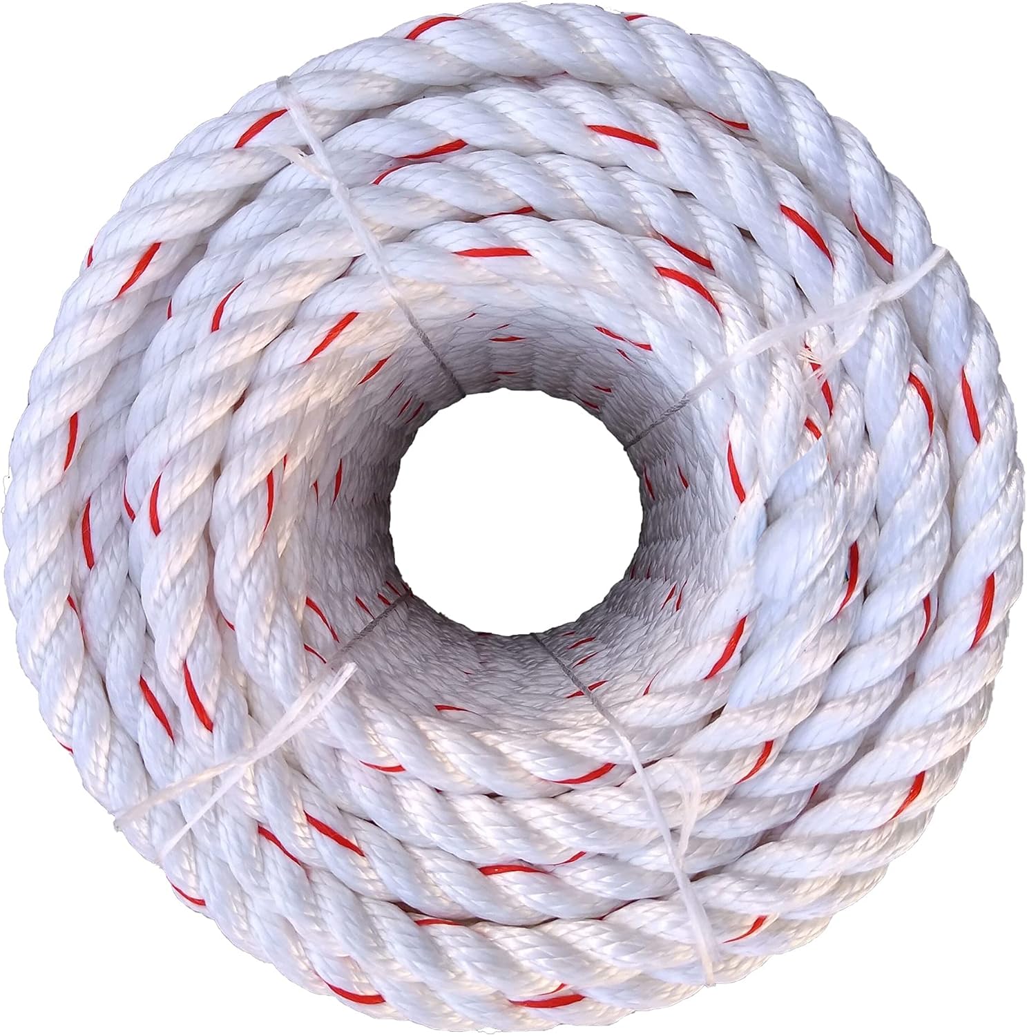 ATERET 1/4 inch by 600 feet Twisted Poly Dacron Rope I 3-Strand w/Polyolefin Core Rope I High Strength Polyester I Multipurpose Bull Rope for Marine, Commercial, Arborist & DIY Projects (1/4