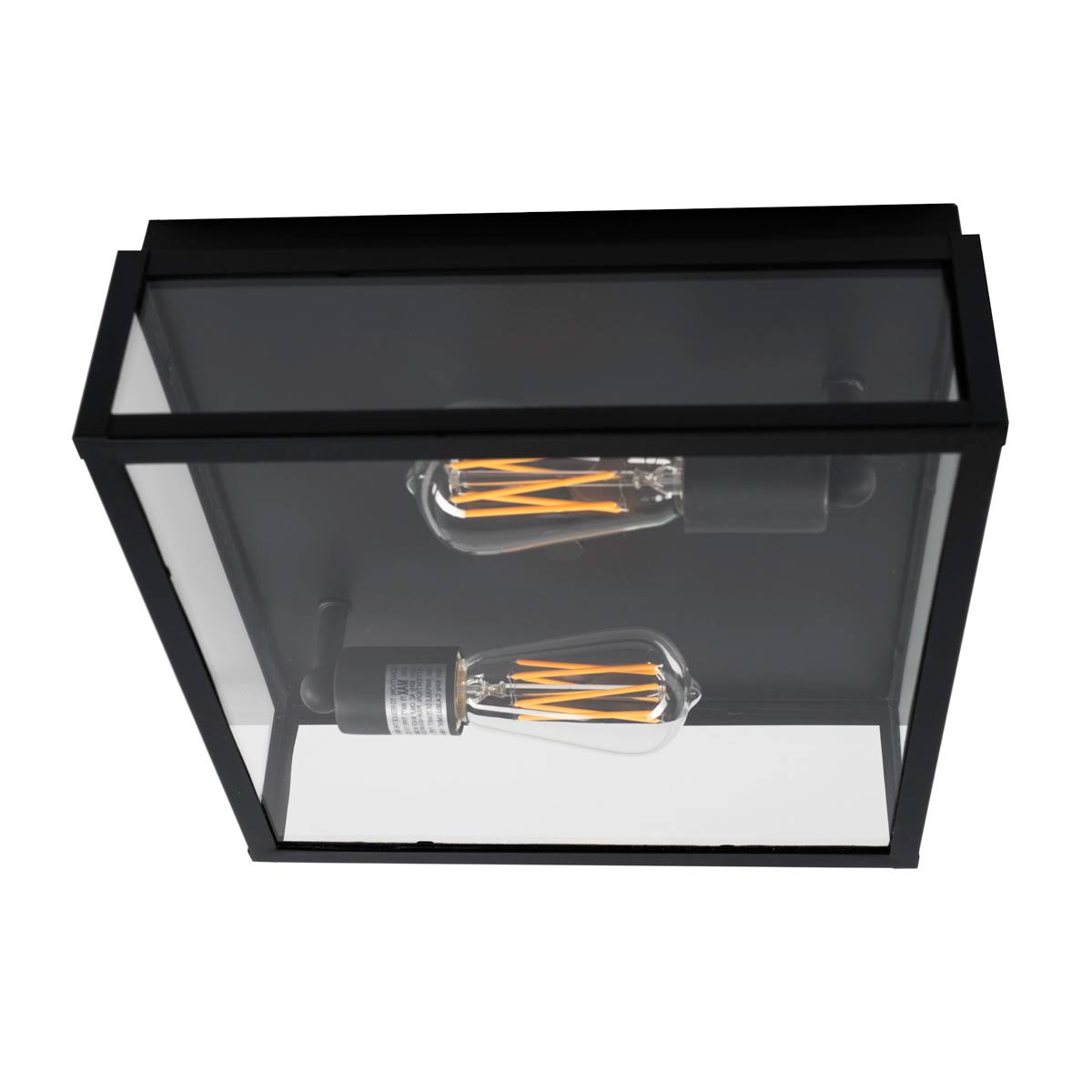 Norwell Lighting-1184-MB-CL-Capture - Two Light Outdoor Flush Mount Matte Black