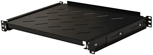 NavePoint Sliding Rack Vented Server Shelf 1U 19 Inch 4 Post Rack Mount 13.75 Inches (350mm) Deep Pack of 2