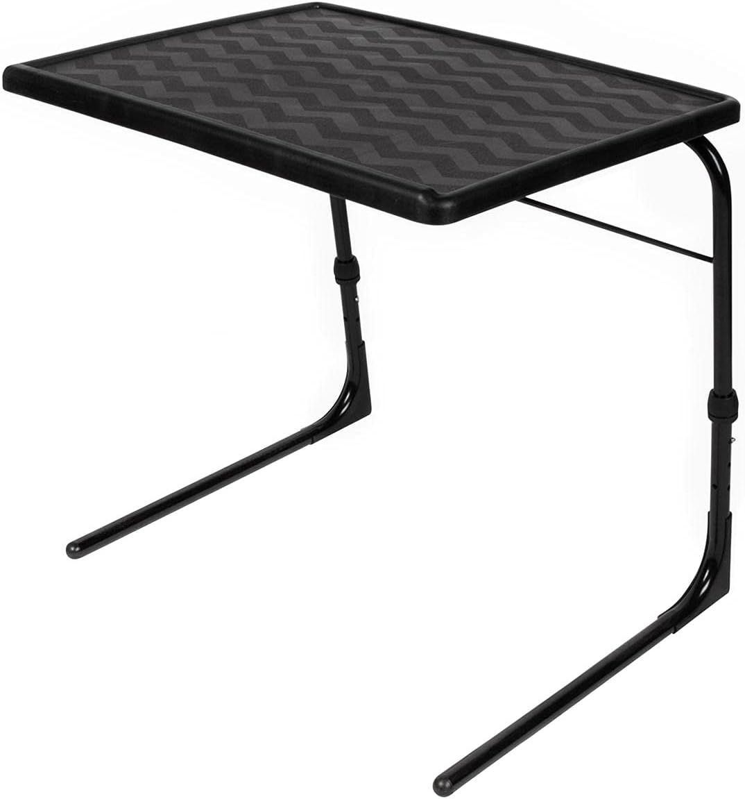 Table-Mate XL Plus Stable-Tech Folding TV Tray Tables - Lightweight Adjustable 6 Height 4 Tilt Angle Adjustments - TV Dinner Tray with Compact Storage (Black) Pack of 2