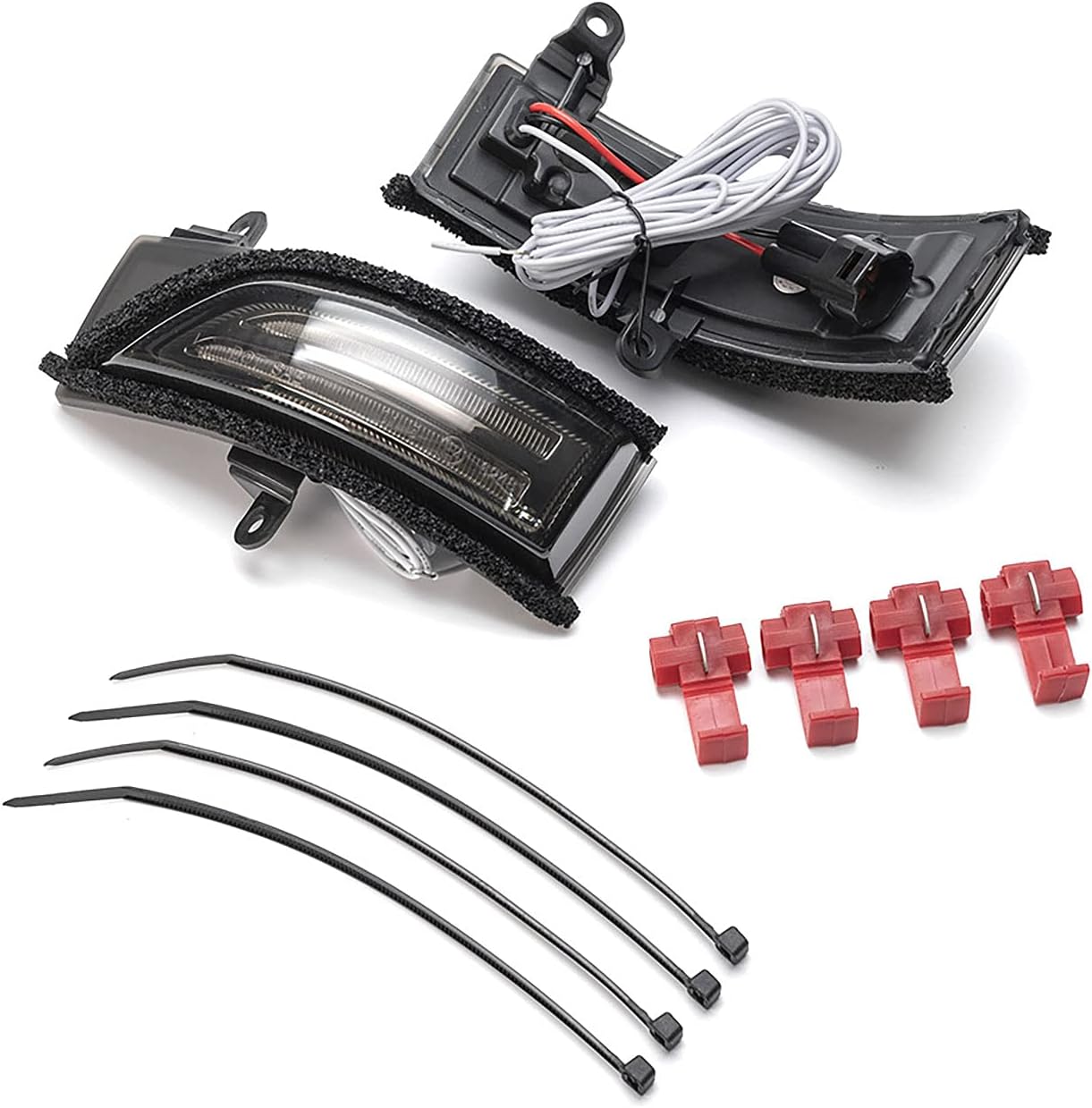 Sequential LED Side Mirror Marker Lights Compatible w/ Subaru Outback Forester Crosstrek Impreza WRX STI Towing Mirror Turn Signal Indicator Lamp Assembly Smoked Lens